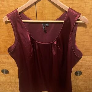 EliteStyle Deep Red Satin Blouse